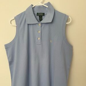 Ralph Lauren Women's Sleeveless Polo Shirt - Light Blue